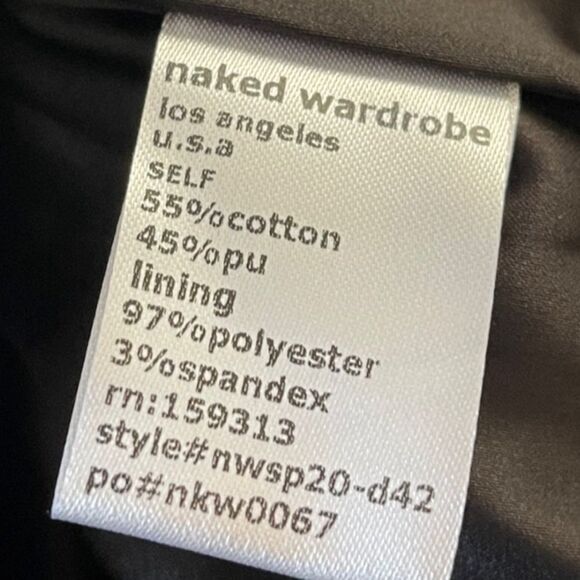 Naked Wardrobe Runway Faux Leather Ruched Puff Sleeve Dress - Picture 6 of 8